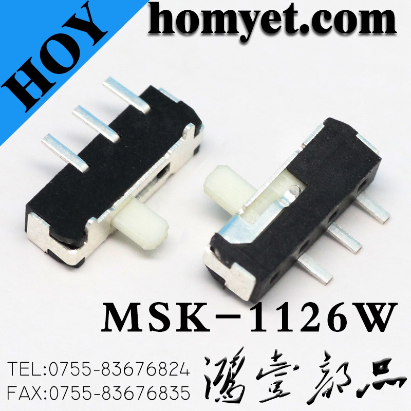 High Quality 3pin DIP Slide Switch \Toggle Switch \Push Button Switch (MSK-1126W)